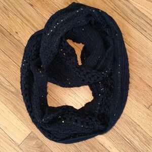 Black Sequin Infinity Scarf - NWOT